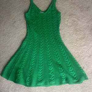NEW MAC DUGGAL Women's Sleeveless Knit A-Line Dress Green Size M